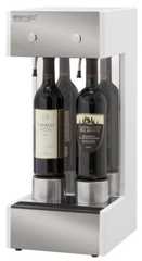 two bottles of wine are in the holder