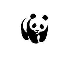 the wwf logo is shown in black and white, with an image of a panda bear