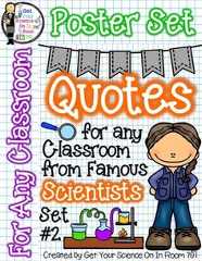 a poster set with the words posters for any classroom, from famous scientist to scientist