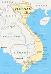 a map of vietnam with the capital and major cities royalty - art fotor