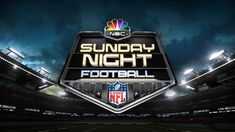the nfl sunday night football logo is shown in front of an empty stadium at night