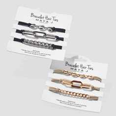 Calling all fashionistas—this one is for you! Style meets comfort with these adorable hair ties. When they're not in mom’s hair, she can rock them as a bracelet. Buy her a bunch so she can mix and match—and never again wonder where all her hair ties went. Brain Parts, Black Emo Bracelets, Black Elastic Hair Ties, Hair Tie Bracelet, Best Gifts For Mom, Men's Grooming, Makeup Skin Care, Hair Ties, Skin Makeup