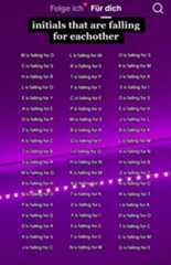 a purple background with the words, initials that are falling for eachother