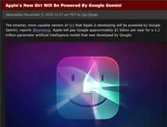 r/ios - Apple's New Siri Will Be Powered By Google Gemini