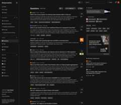 New question list mockup on Stack Overflow in dark mode