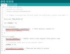 A screen shot from the code, you use only 3 functions to control it