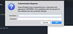 Firefox displaying an "Authentication Required" dialog