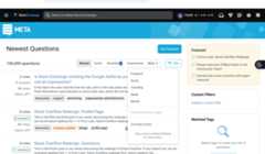"Newest Questions" page has options for "Newest", "Active", "Bountied", "Unanswered", and a menu for "More" which has "Frequent", "Score", "Trending", "Week", "Month", "Unanswered (my tags)", and "CUSTOM FILTERS"