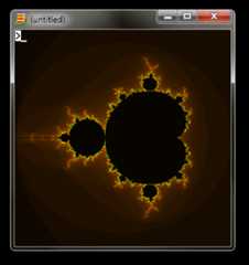 The generated Mandelbrot set