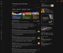 Update mockup of the Stack Overflow homepage with collapsed navigation in dark mode