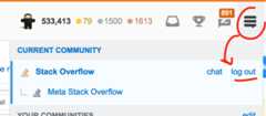 Stack Overflow log out link
