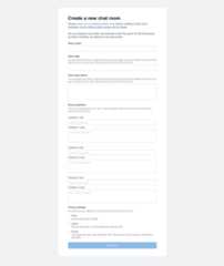 Updated chat room creation screen