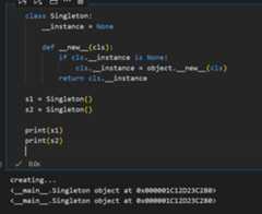 Execution of above code