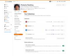 Example image of the user settings page where collective membership and other collective user settings can be managed