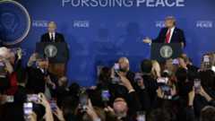 U.S. President Donald J. Trump and Russian President Vladimir Putin speak at a press conference during a summit at Joint Base Elmendorf-Richardson, Alaska, Aug. 15, 2025. (Alaska National Guard photo by Alejandro Peña)