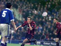 Marcus Stewart celebrates scoring one of his many goals during his time at Huddersfield Town.