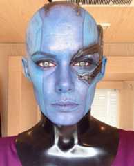 Stunt rider Olivia Jackson on the set of Guardians of the Galaxy