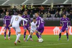 FLORENCE, ITALY - NOVEMBER 27: Mijat Gacinovic of AEK Athens FC scores a goal during the UEFA Conference League 2025/26 League Phase MD4 match between ACF Fiorentina and AEK Athens FC at Stadio Artemio Franchi on November 27, 2025 in Florence, Italy. (Photo by Gabriele Maltinti/Getty Images)