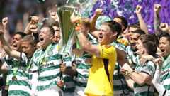 Celtic lift the Scottish Premiership trophy