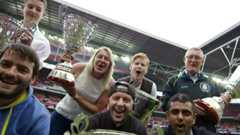 FA People's Cup winners with their trophies at Wembley