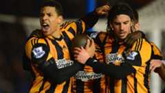 Hull City players celebrate