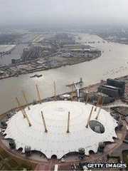 Aerial view of the Greenwich Peninsula