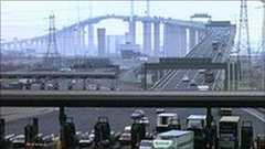 The QE2 Thames bridge Dartford River Crossing