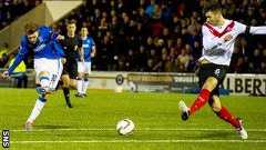 Lewis Macleod celebrates his goal in 18 minutes