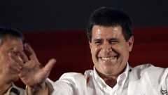 Horacio Cartes celebrates his election victory