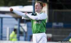 Leigh Griffiths gestures to fans