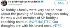 Sir Bobby Robson Foundation Twitter