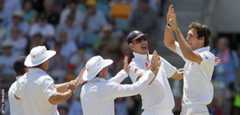 Steven Finn celebrates a wicket in the 2010-11 Ashes