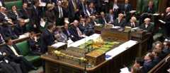 MPs in the House of Commons - the government on the left, opposition on the right
