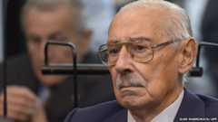 Former Argentine dictator and general, Rafael Videla, is seen during his trial to investigate the crimes committed during Operation Condor, a campaign established by Argentina, Chile, Paraguay, Brazil, Bolivia and Uruguay's dictatorships to quash the opposition during the 1970s, in Buenos Aires on March 5, 2013.