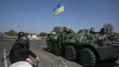 Ukrainian troops outside Sloviansk, 3 May
