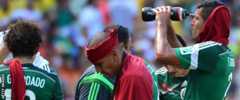 Mexico players enjoy the cooling break