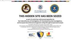 Sign that appeared on seized sites