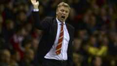 Manchester United's then manager David Moyes gestures during their English Premier League soccer match against Sunderland