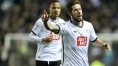 Derby County's Jacob Butterfield celebrates scoring against Blackburn Rovers