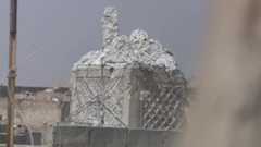 Destroyed minaret in the al-Nuri mosque in Mosul - 22 June 2017