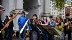 Protesters at Marble Arch