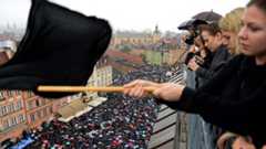 A rally in Warsaw during a nationwide "Black Monday" protest on 3 October