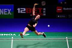 Kirsty in action at the All England Open Badminton Championships earlier this month