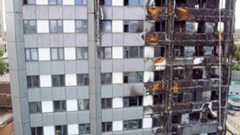 Image of Grenfell facade after the fire