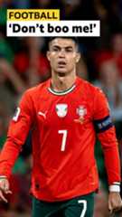 Portugal captain Cristiano Ronaldo wearing a red Portugal kit.