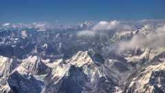 Aerial view over the Himalayas.