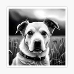 Black and white dog Sticker