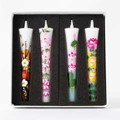 花めぐり　絵ろうそく柄違い4本組
