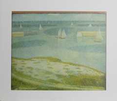 GEORGES SEURAT, PORT EN BESSIN, POSTER ON BOARD