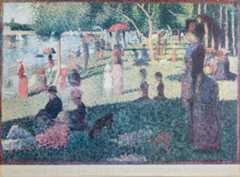 GEORGES SEURAT, A SUNDAY AFTERNOON ON THE ISLAND OF LA GRANDE JATTE, POSTER ON BOARD
